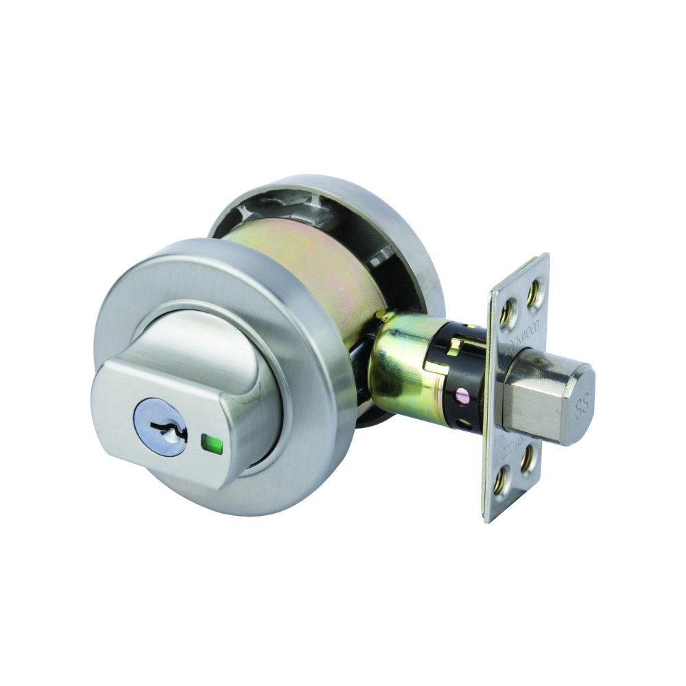 Lockwood 005 Double Cylinder Round Deadbolt Satin Stainless Steel