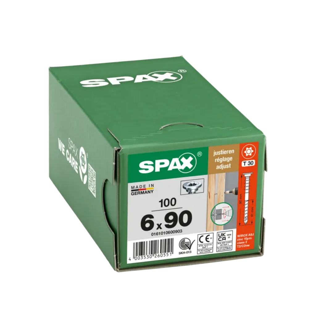 SPAX Adjusting Screw WIROX 6 x 90mm Box of 100