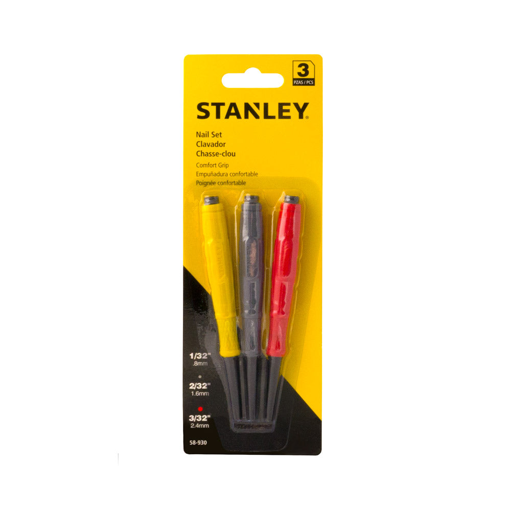 Stanley Punch Nail Cush Grip 3 piece set.