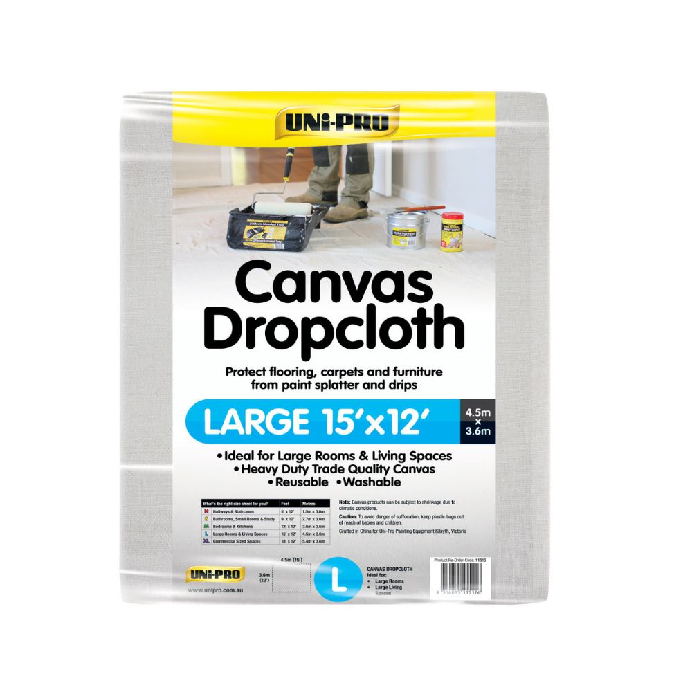 UNi-PRO Heavy Duty Canvas Dropcloth 15&#39; x 12&#39;