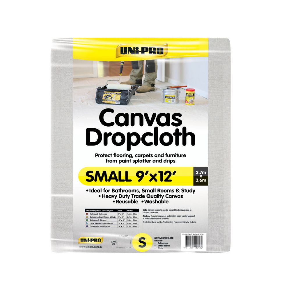 UNi-PRO Heavy Duty Canvas Dropcloth 9&#39; x 12&#39;