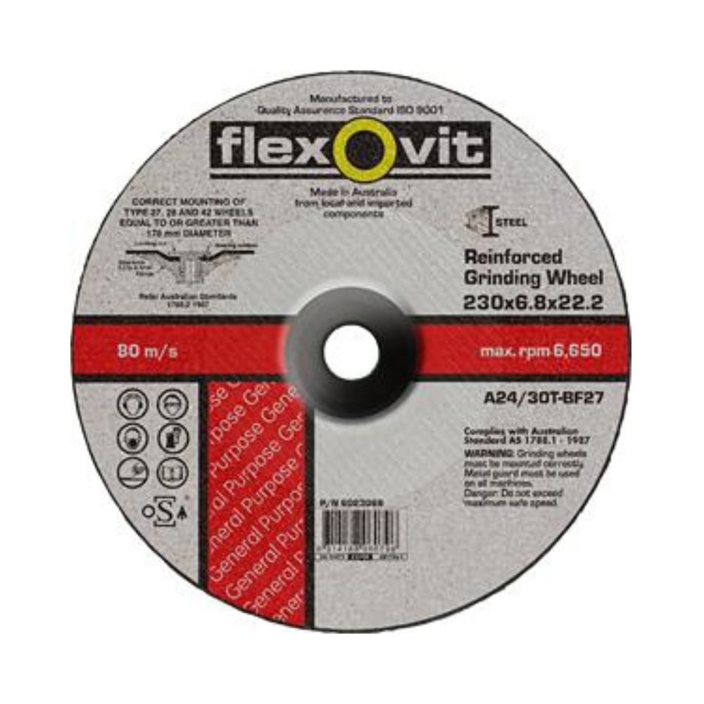 Flexovit Wheel Grinding Metal DC 230mm x 6.8mm x 22mm