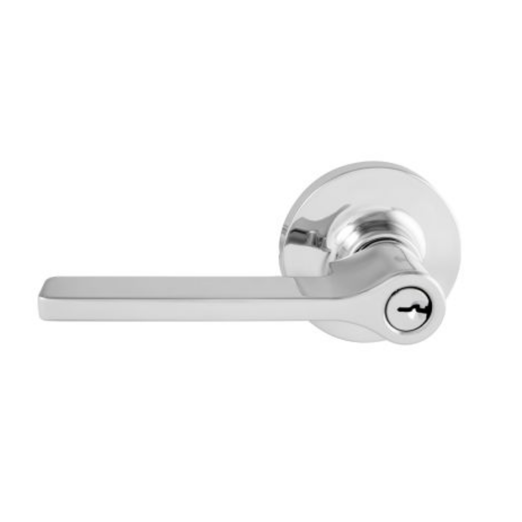 Gainsborough TradePro Round Rose Bela Entrance Key in Lever Set in Bright Chrome