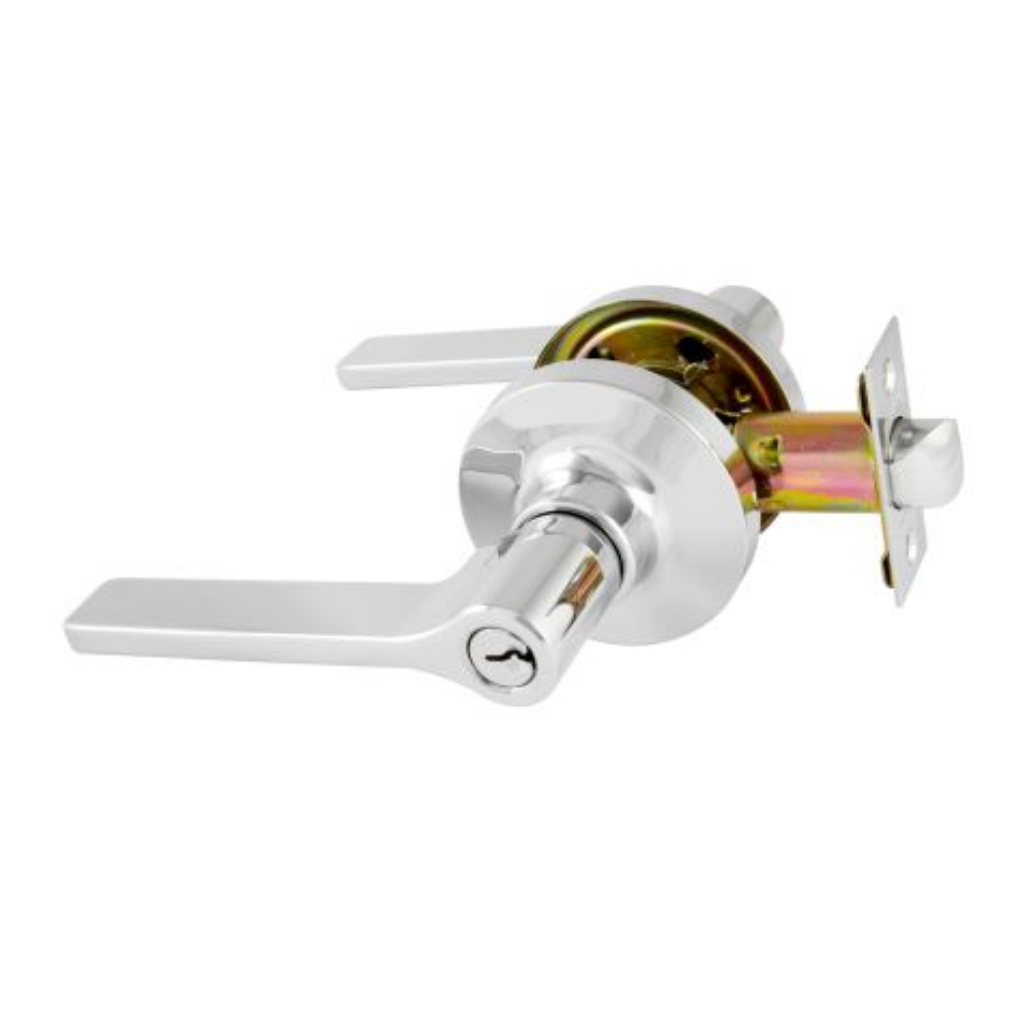 Gainsborough TradePro Round Rose Bela Entrance Key in Lever Set in Bright Chrome