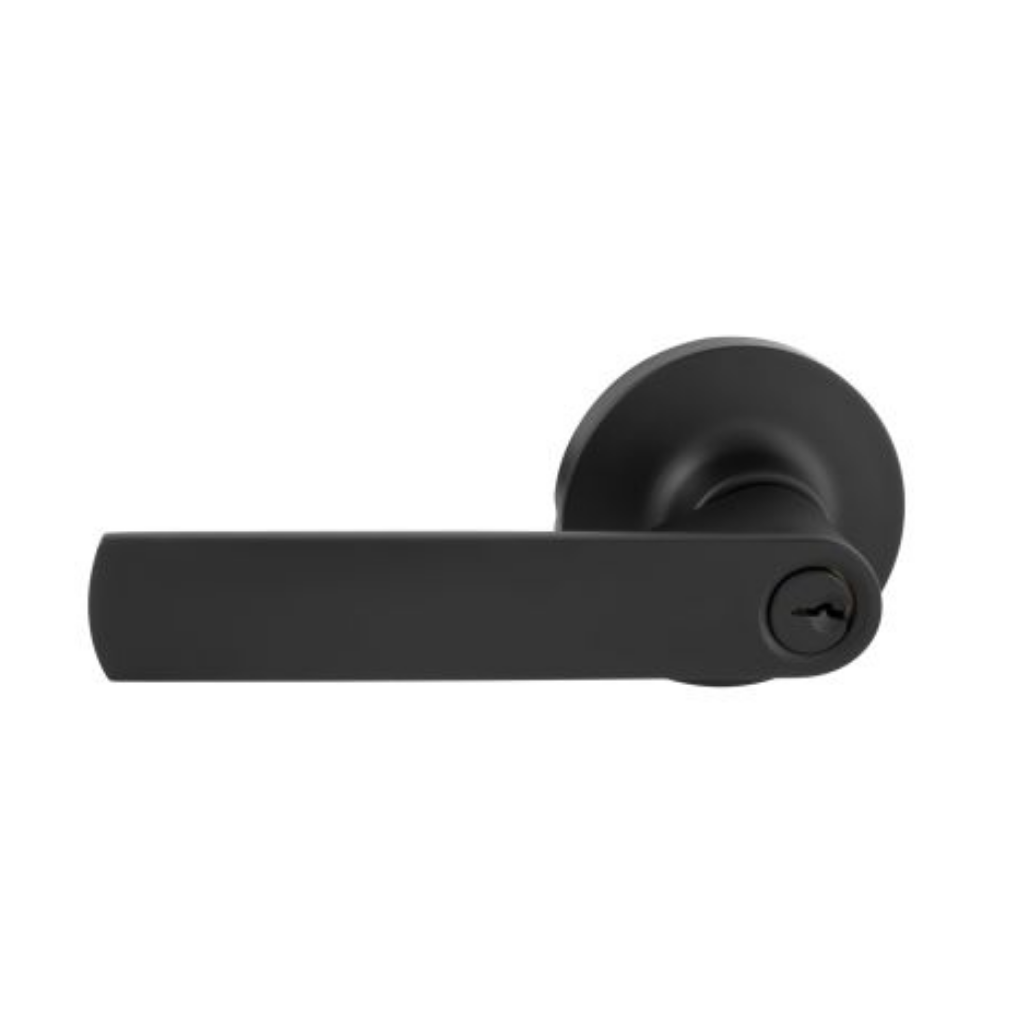 Gainsborough TradePro Round Rose Bela Entrance Key in Lever Set in Matte Black