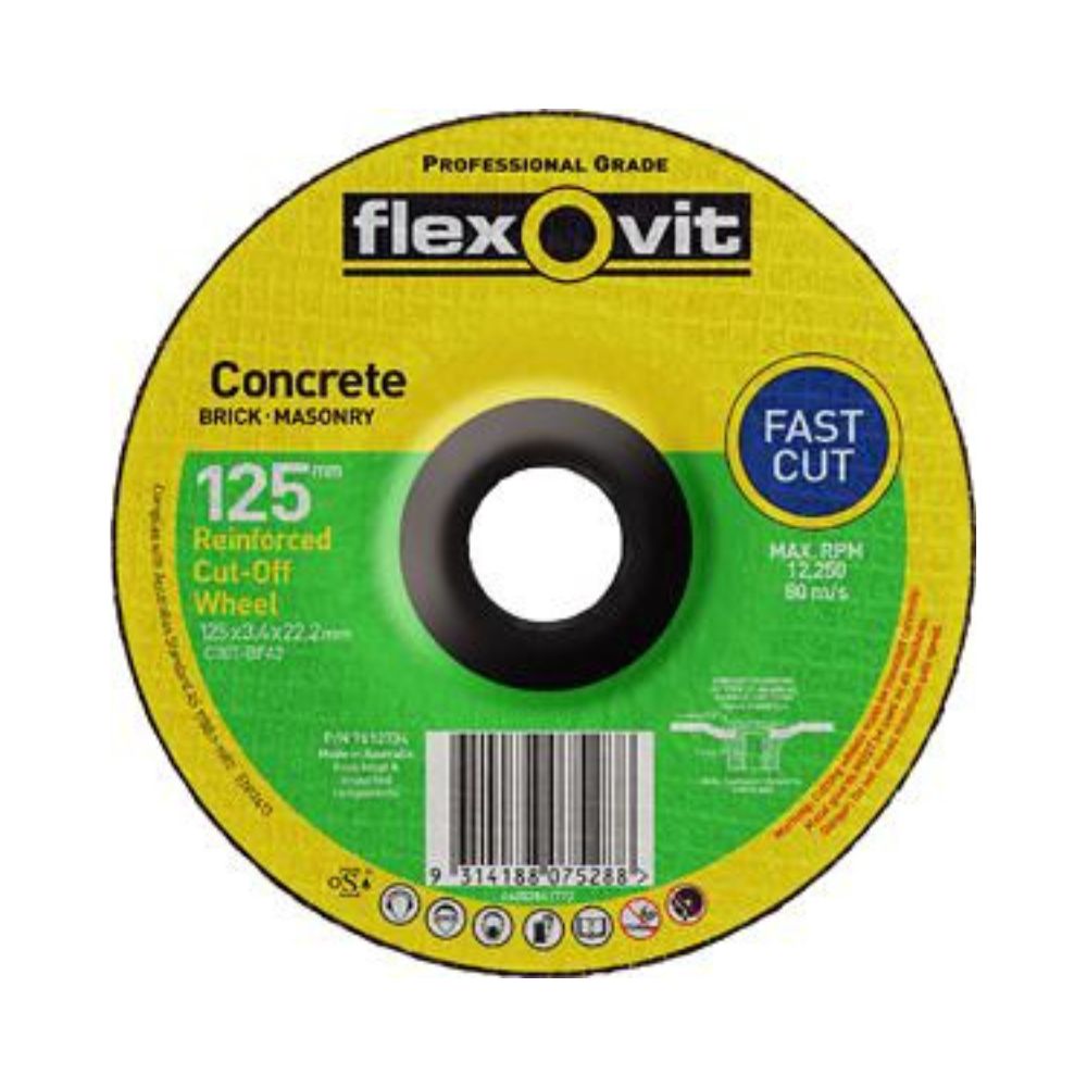 Flexovit Wheel Disc Cutting Masonry 127mm x 3.4mm x 22mm