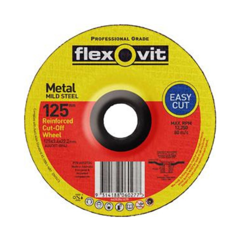 Flexovit Wheel Disc Cutting Cut Off Metal 127mm x 22mm x 3.4mm