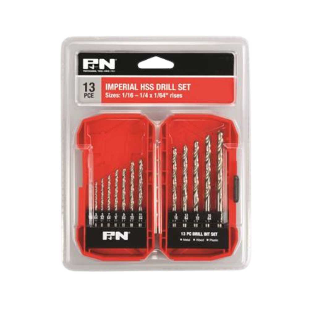 P&amp;N Tools HSS Jobber Drill Set Imperial 13Pce &amp; 21Pce