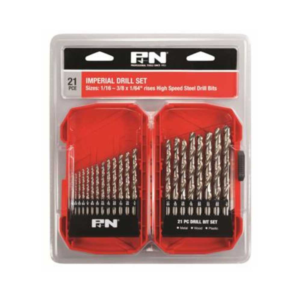 P&N Tools HSS Jobber Drill Set Imperial 13Pce & 21Pce
