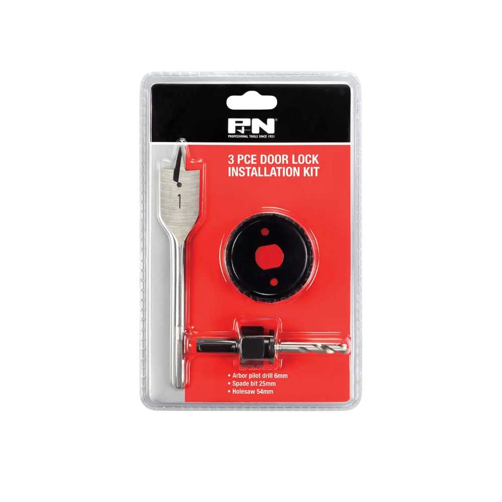P&amp;N Tools Holesaw Lock Installation Set 3Pce &amp; 4Pce