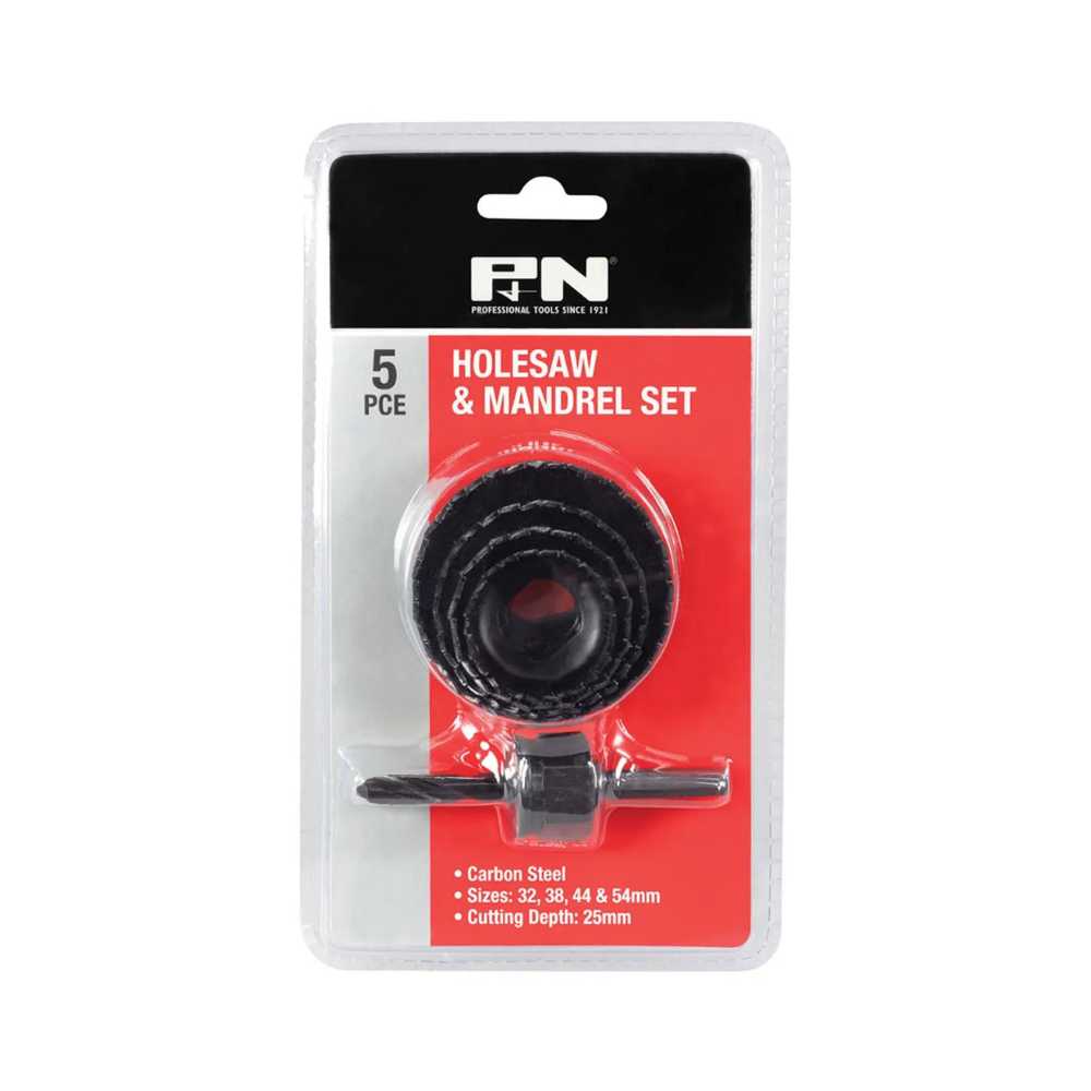 P&amp;N Tools Holesaw &amp; Mandrel Set 5 Pce