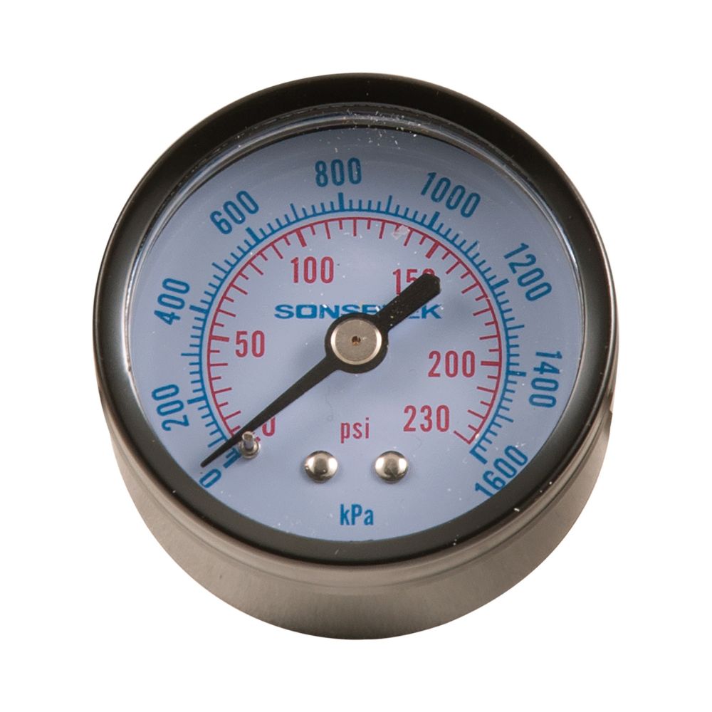 Sonsbeek Dry Rear Entry Gauge - 1/4&quot; &amp; 1/8&quot; | 40mm | 175 PSI