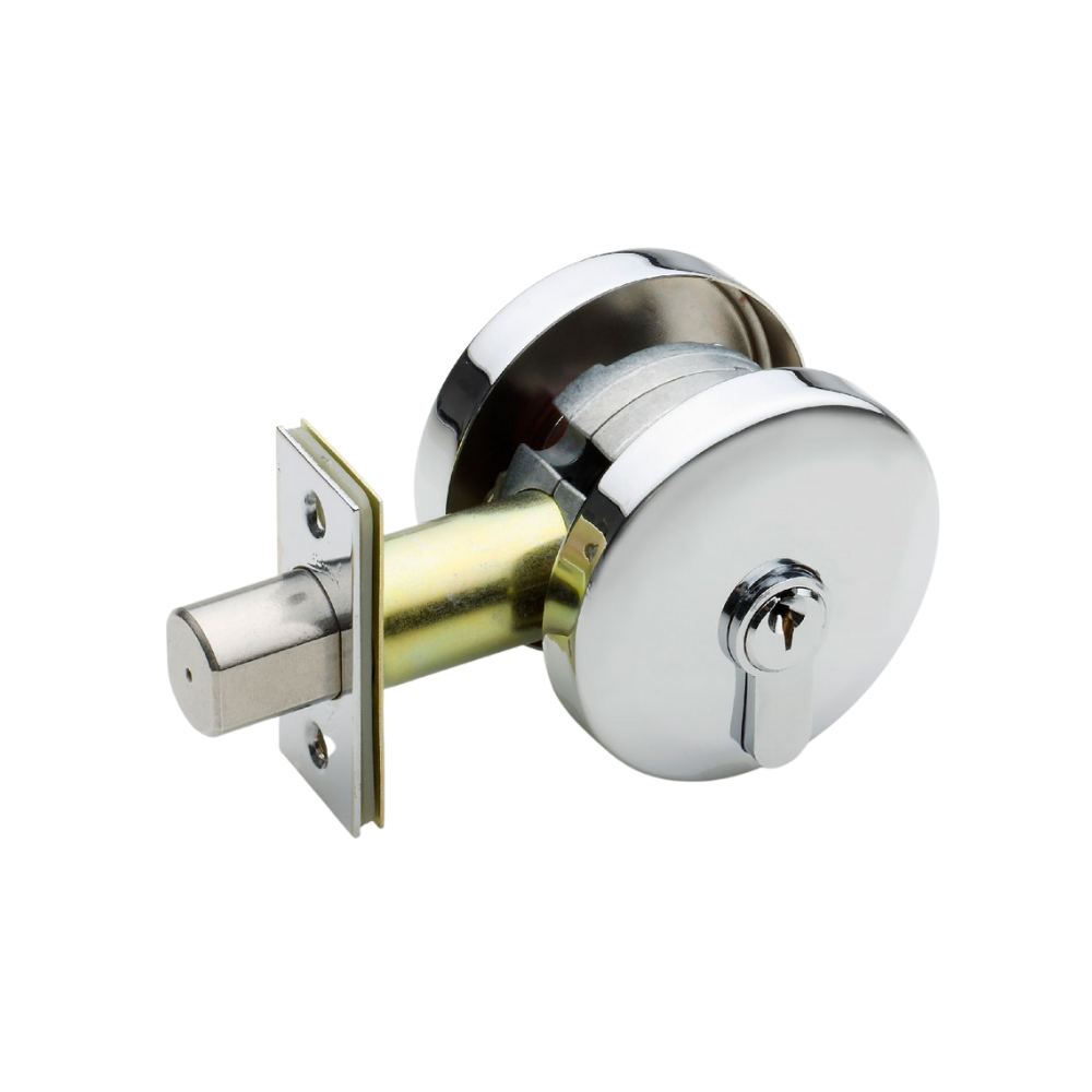 Gainsborough Double Cylinder Round Deadbolt - Bright Chrome