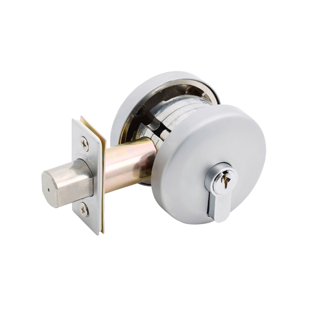 Gainsborough Double Cylinder Round Deadbolt - Satin Chrome