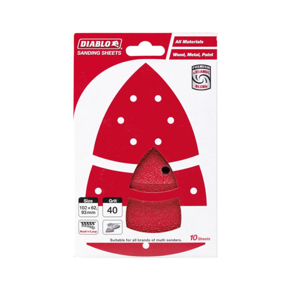 Diablo Multi Sanding Sheet 102mm x 62mm Multihole - Various Grit