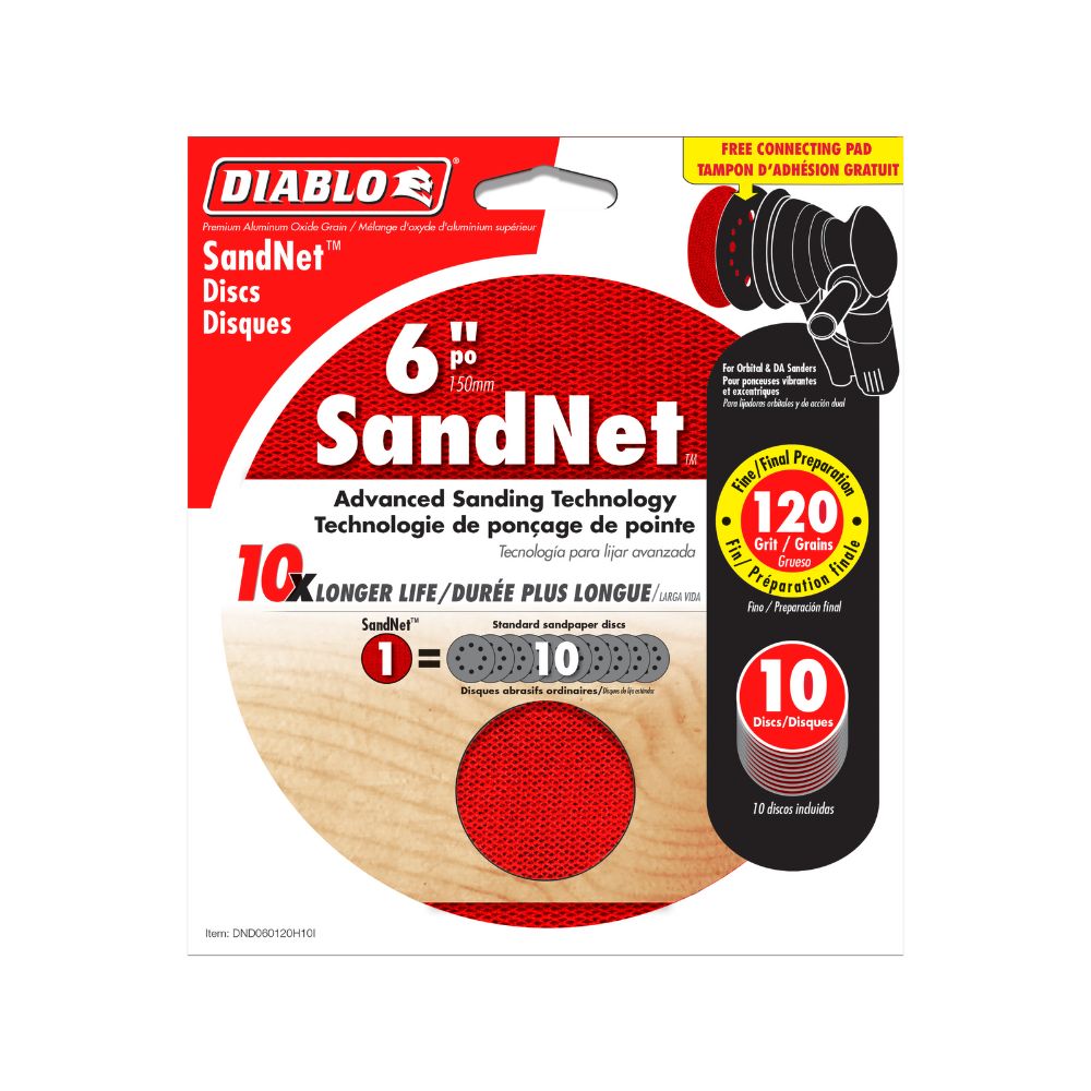 Diablo SandNET™ Random Orbital Sanding Disc 150mm 10pcs with Free Connection Pad