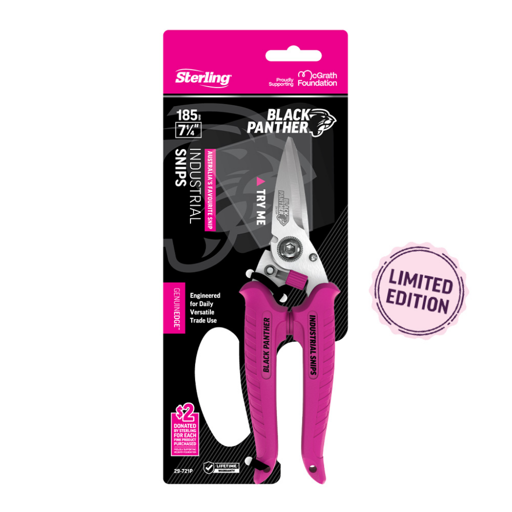 Sterling Pink Black Panther Industrial Snips 185mm