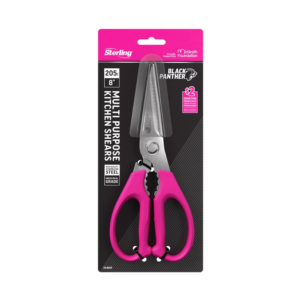 Sterling Pink Pink Black Panther Multi-Purpose Kitchen Shears 205mm