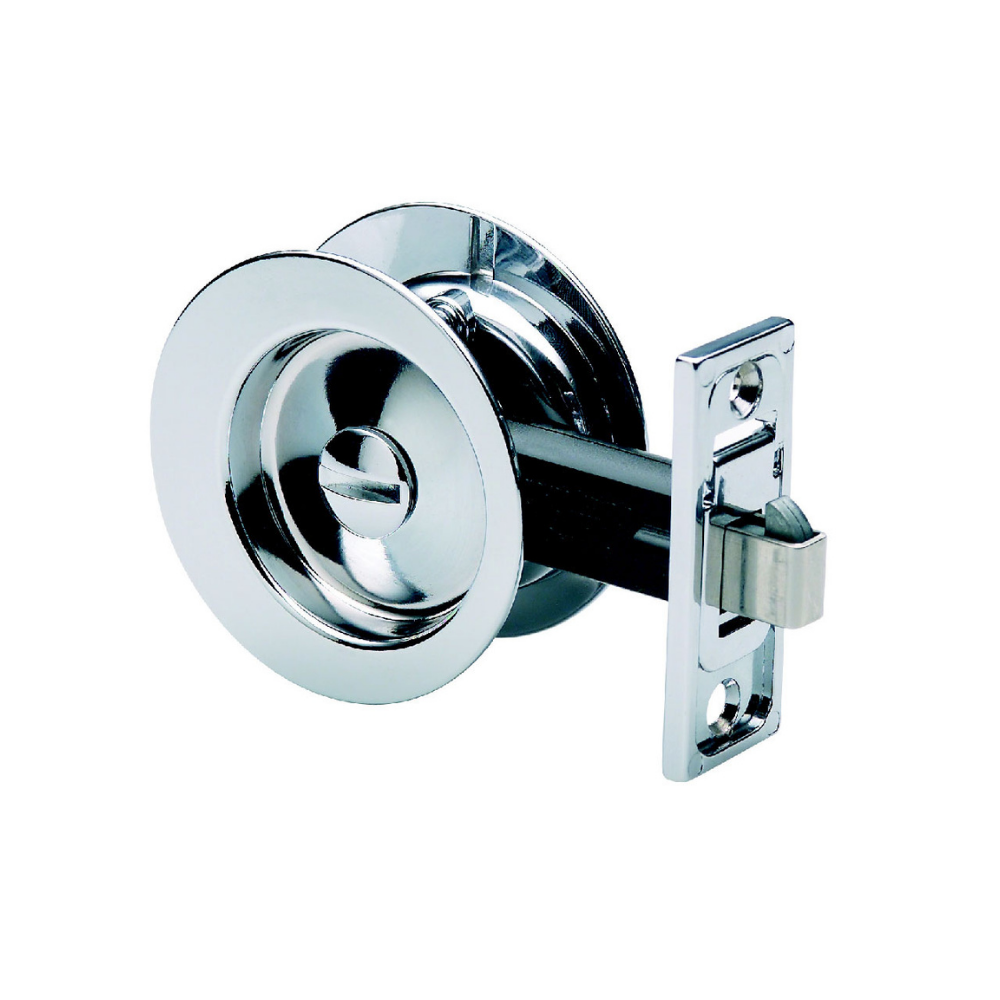 Gainsborough Circular Sliding Cavity Privacy Door Lock Set Trade Pack - Bright Chrome