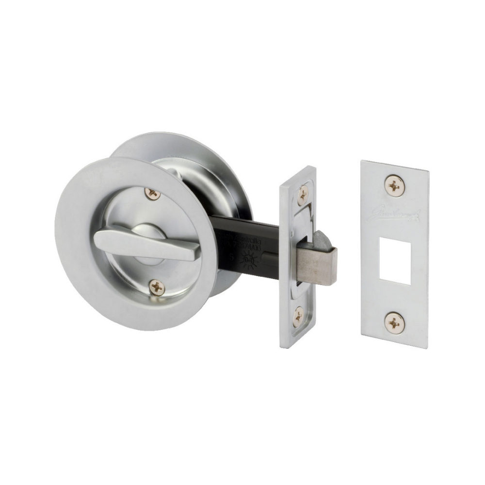 Gainsborough Circular Sliding Cavity Privacy Door Lock Set Trade Pack- Satin Chrome