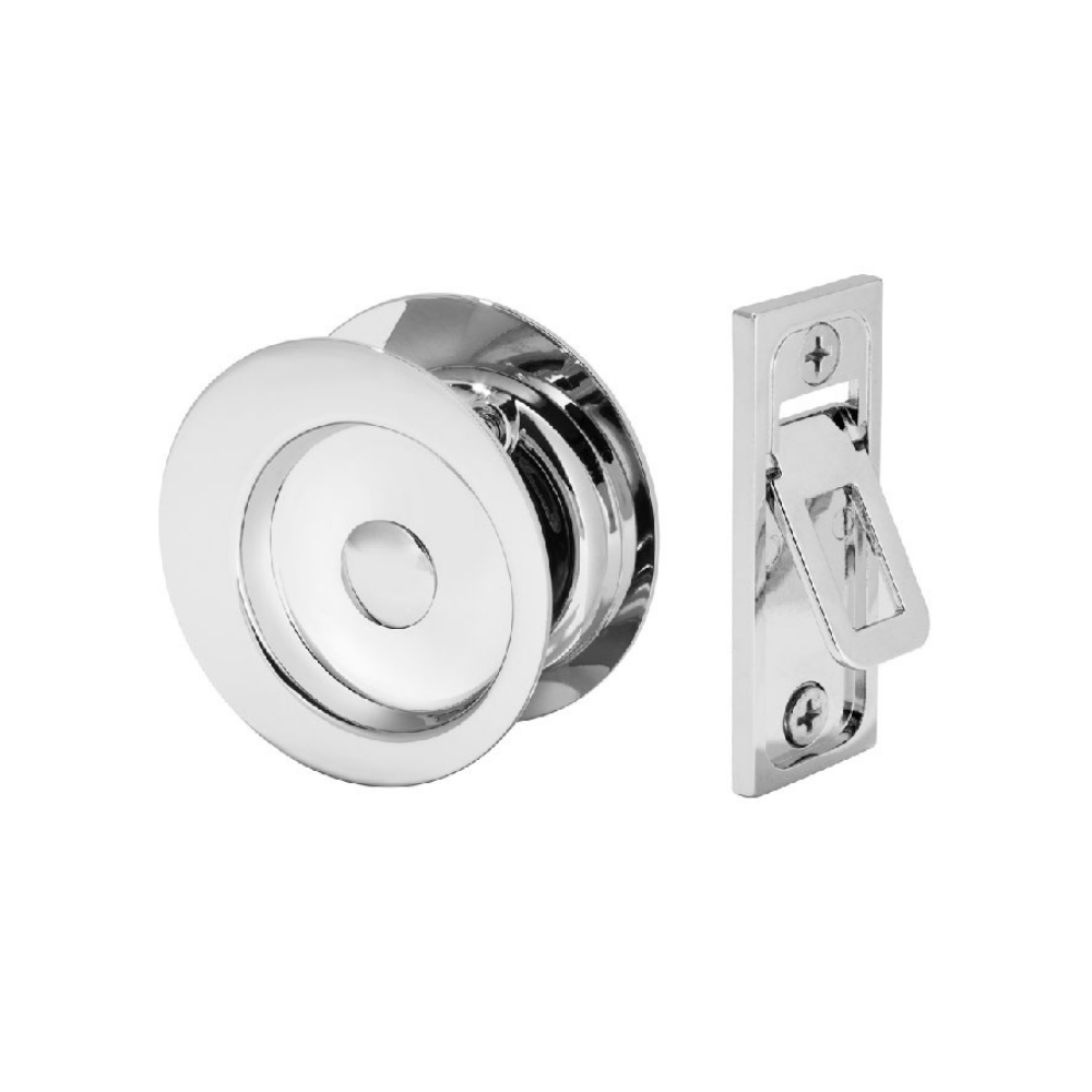 Gainsborough Circular Sliding Cavity Passage Door Set Trade Pack - Bright Chrome