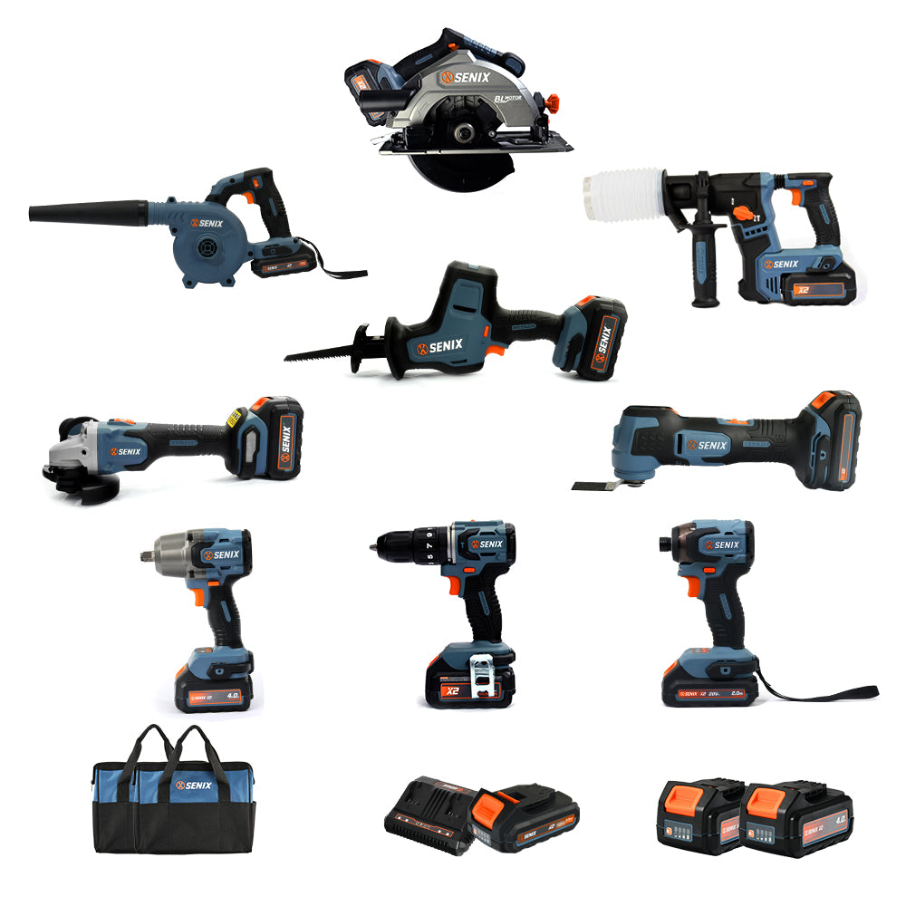 SENIX X2 18V 9 Piece Combo Kit S1