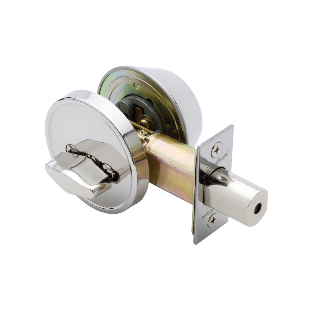 Gainsborough Round Single Cylinder Deadbolt - Polished Stainless