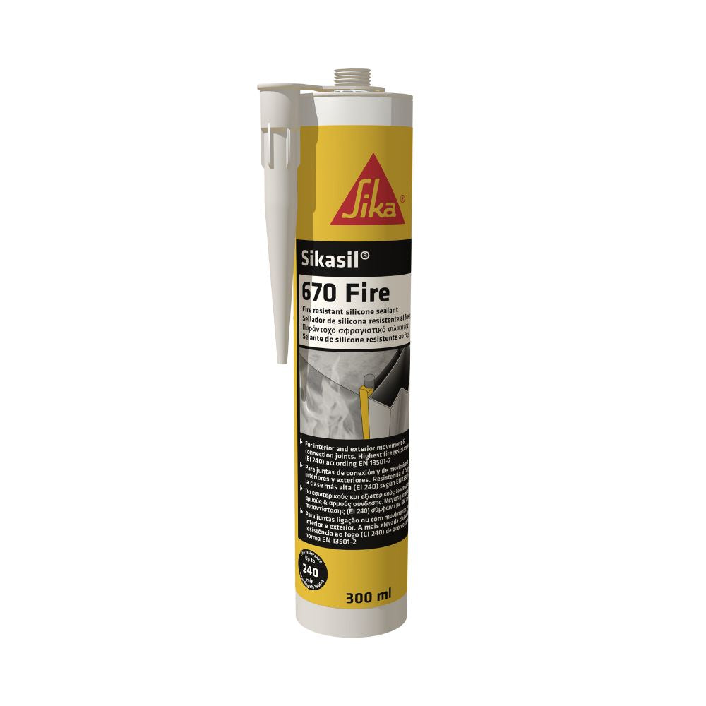 Sikasil®-670 - 300ml Grey Fire Fire Rated Silicone Joint Sealant
