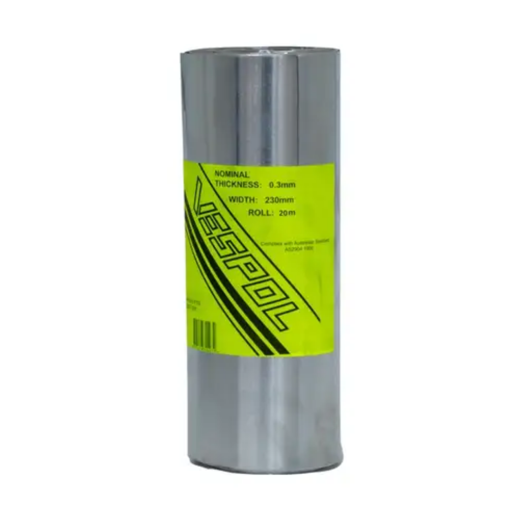 Vespol Flashguard Raw Aluminium Flashing 230mm x 20m x 0.3mm