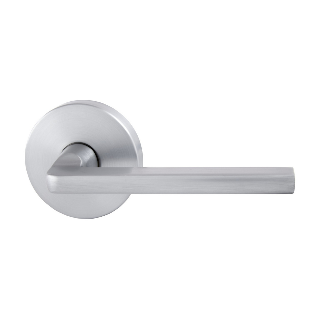 Gainsborough Avant with QuickFix Alba Passage Lever Set in Brushed Satin Chrome With Latch