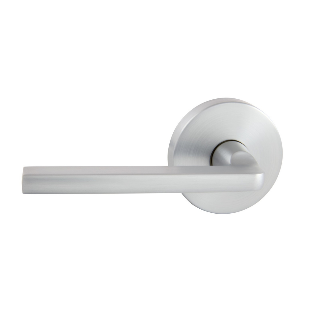 Gainsborough Avant with QuickFix Alba Passage Lever Set in Brushed Satin Chrome With Latch