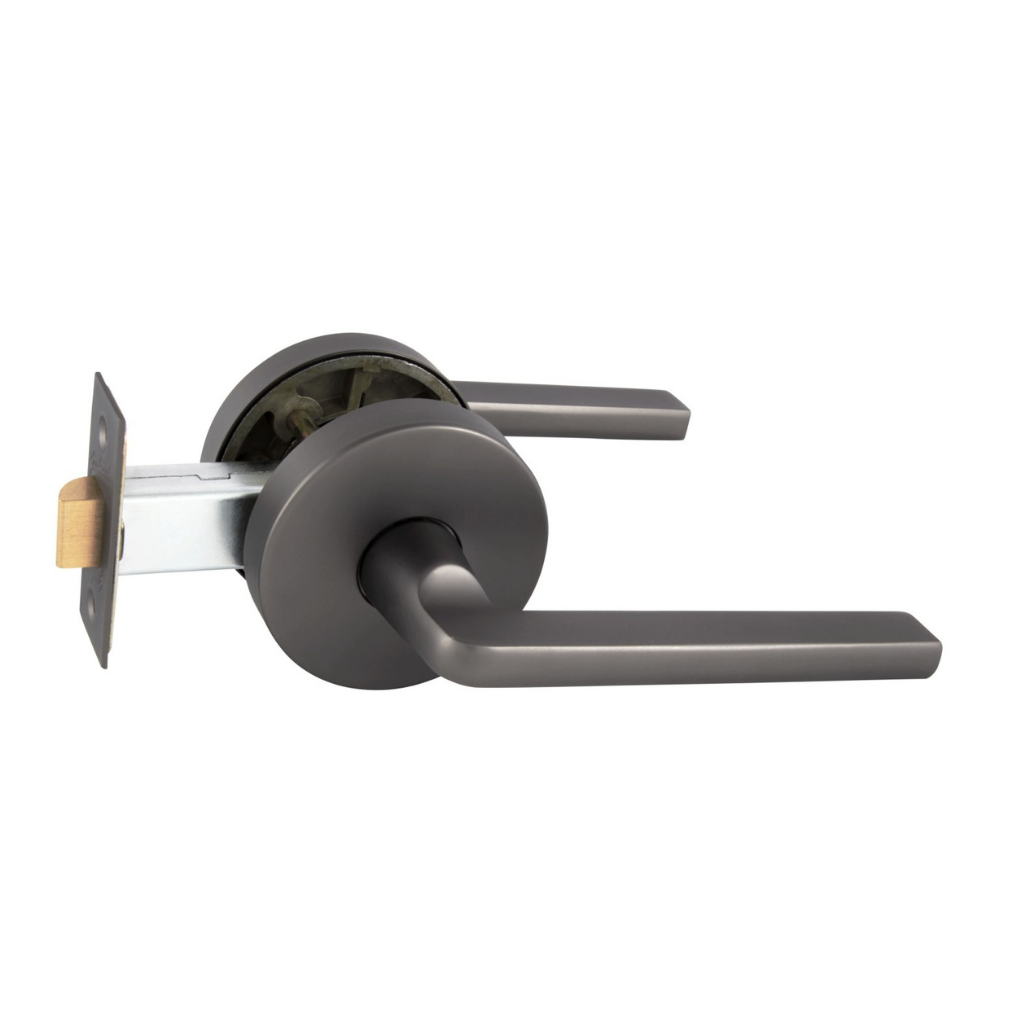 Gainsborough Avant with QuickFix Alba Passage Lever Set in Satin Graphite with Latch
