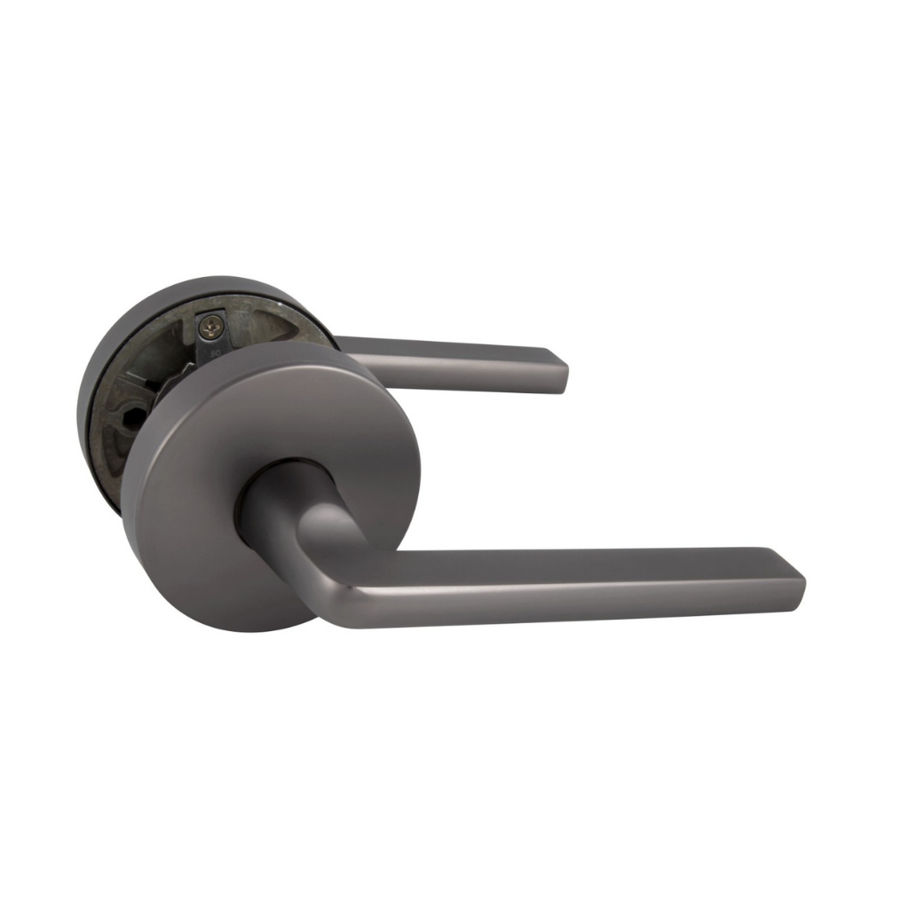 Gainsborough Avant with QuickFix Alba Passage Lever Set in Satin Graphite with Latch