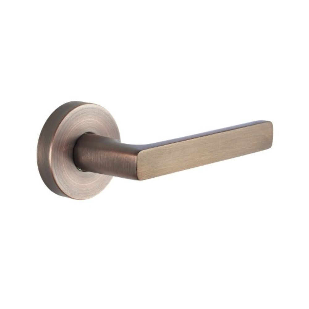 Gainsborough Rivera Passage Lever Set With Latch - Aged Brushed Copper