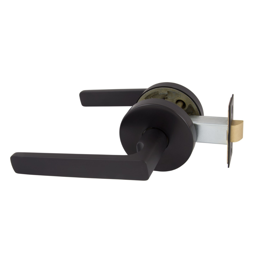 Gainsborough Avant with QuickFix Rivera Passage Lever Set in Matte Black with Latch