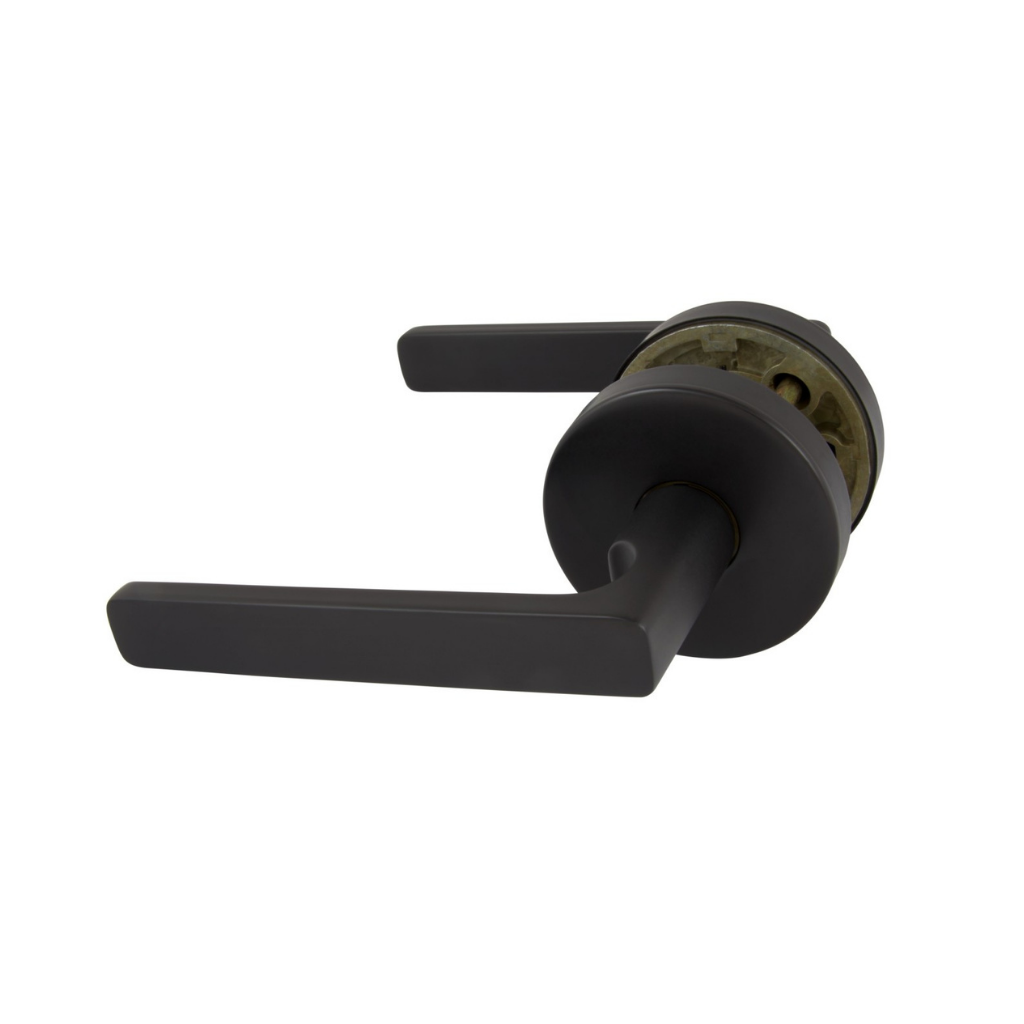Gainsborough Avant with QuickFix Rivera Passage Lever Set in Matte Black with Latch
