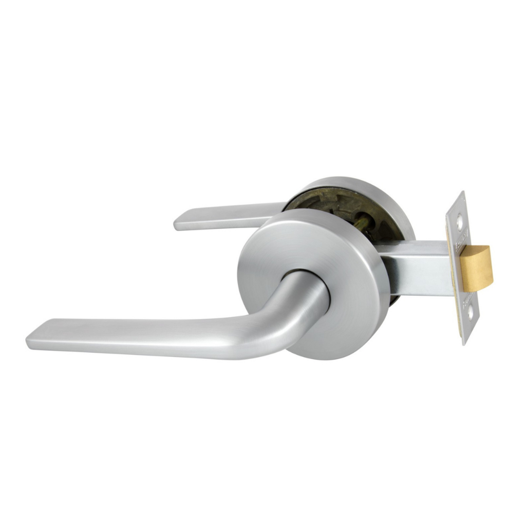 Gainsborough Avant with QuickFix Sierra Passage Lever Set in Brushed Satin Chrome with Latch