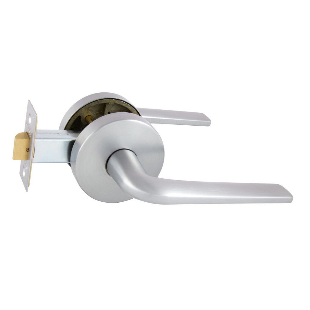 Gainsborough Avant with QuickFix Sierra Passage Lever Set in Brushed Satin Chrome with Latch