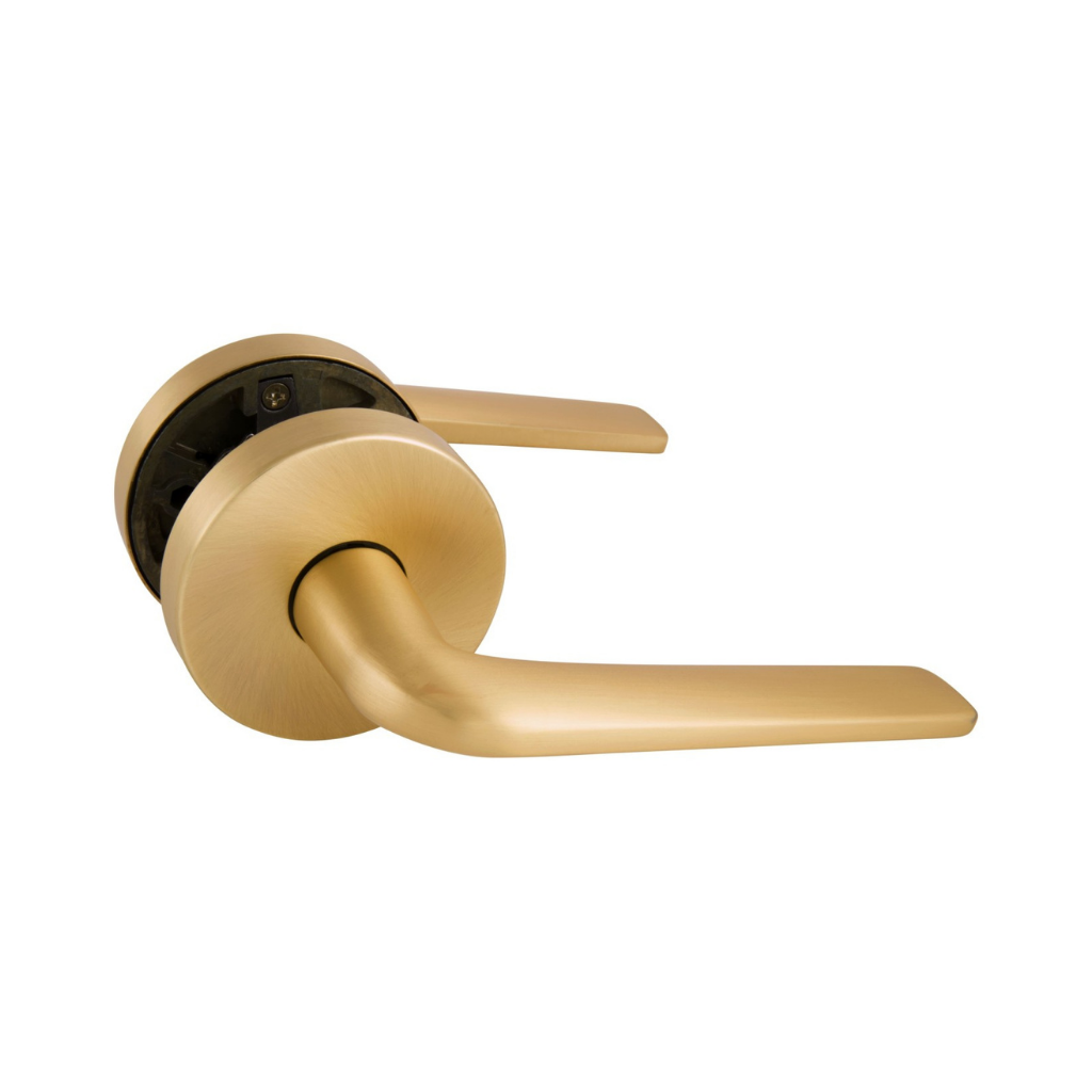Gainsborough Avant with QuickFix Sierra Passage Lever Set in Satin Brasse With Latch