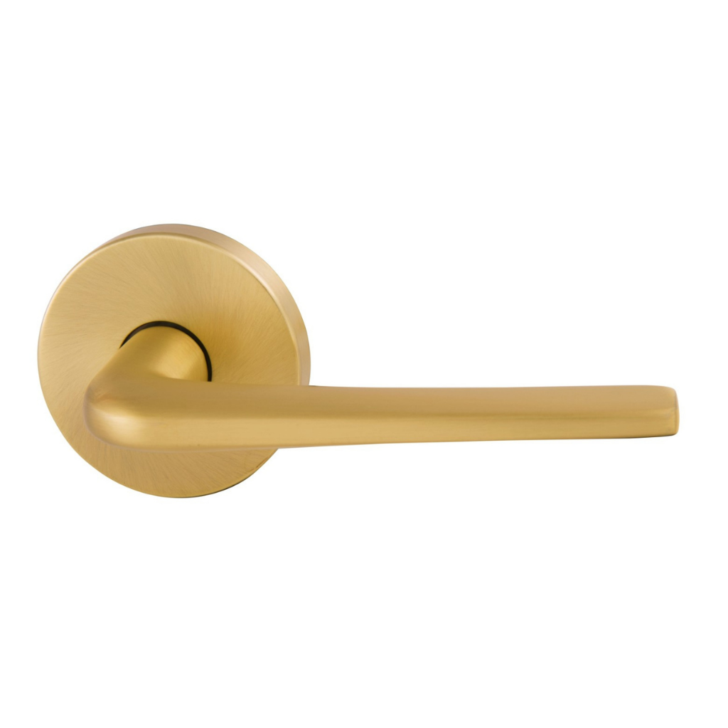 Gainsborough Avant with QuickFix Sierra Passage Lever Set in Satin Brasse With Latch