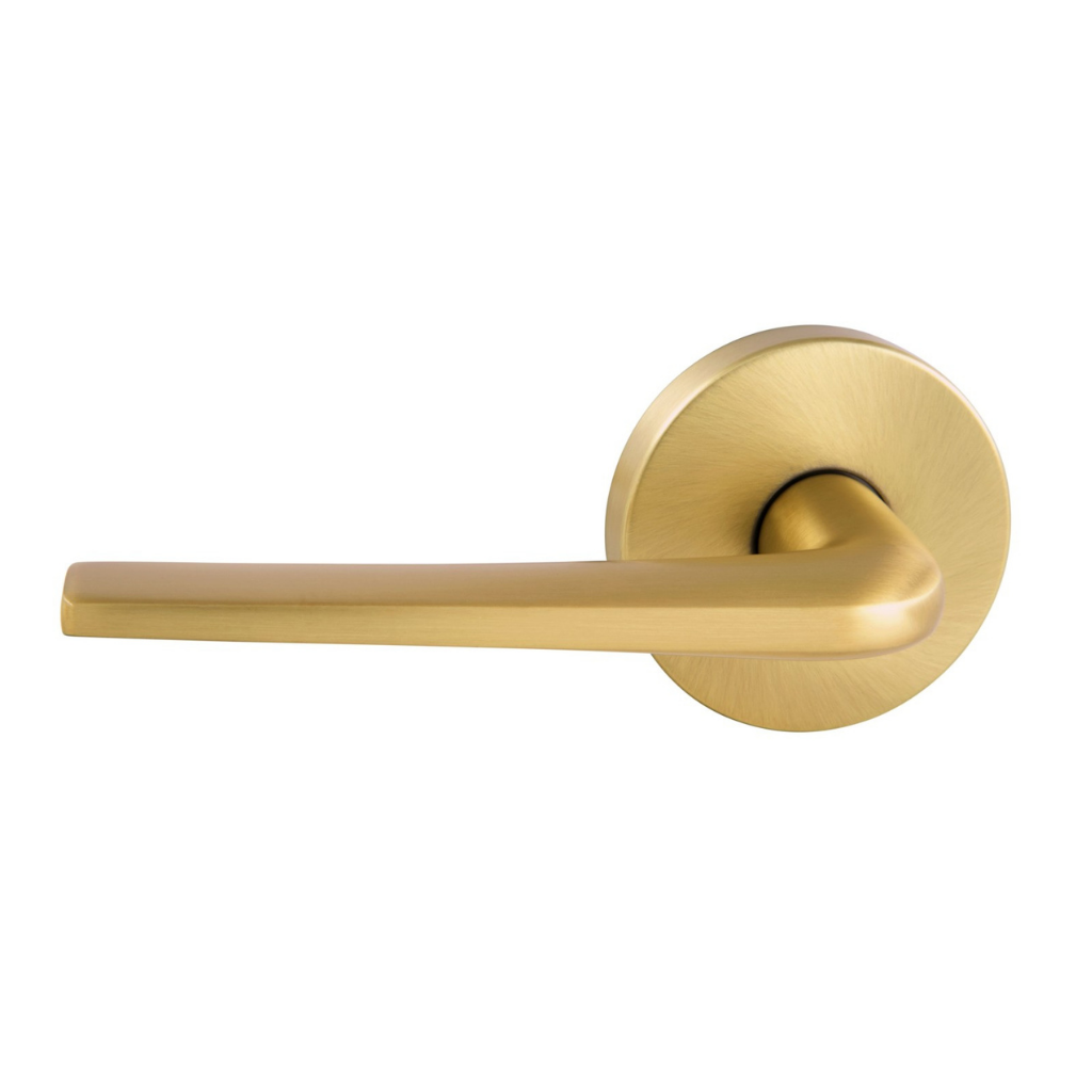 Gainsborough Avant with QuickFix Sierra Passage Lever Set in Satin Brasse With Latch