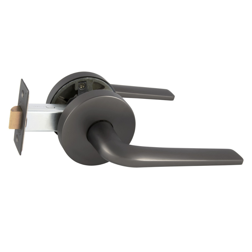 Gainsborough Avant with QuickFix Sierra Passage Lever Set in Satin Graphite With Latch