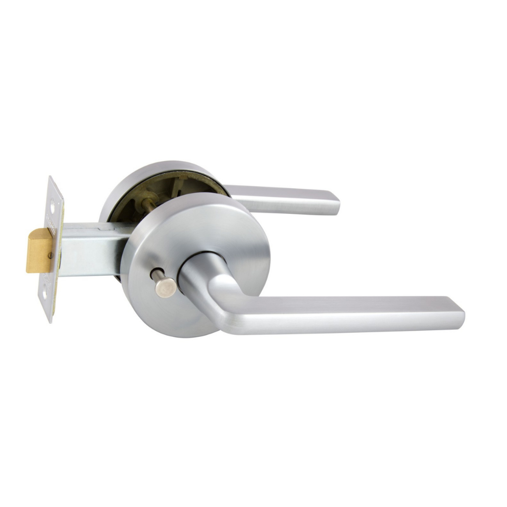 Gainsborough Avant with QuickFix Alba Privacy Lever Set with Latch in Brushed Satin Chrome