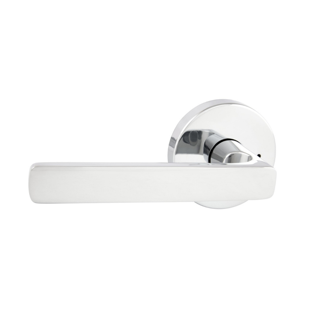 Gainsborough Avant with QuickFix Rivera Privacy Lever Set with Latch in Bright Chrome
