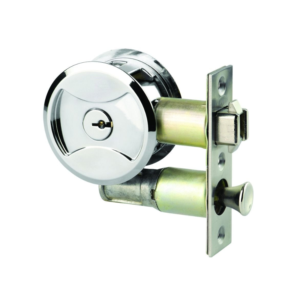 Lockwood Cavity Sliding Door Entrance Lock Set Chrome Plate