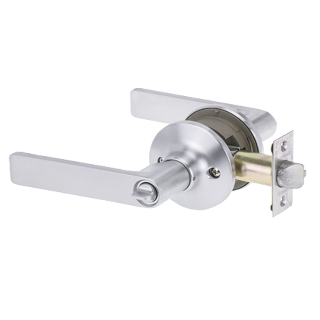 Lockwood Symmetry Entrance Set Lever 3 TP Satin Chrome