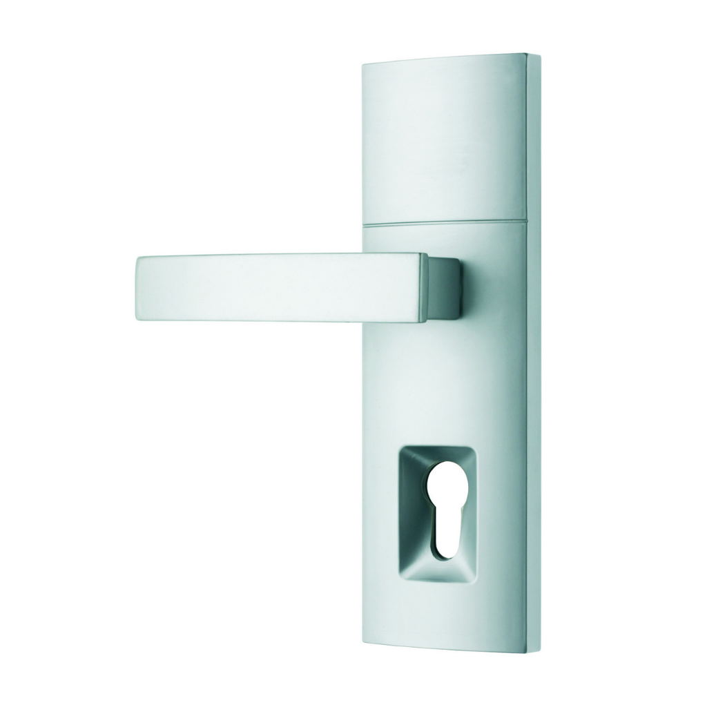 Gainsborough Trilock Contemporary Angular Dummy Trim Entrance Lever Set in Satin Chrome