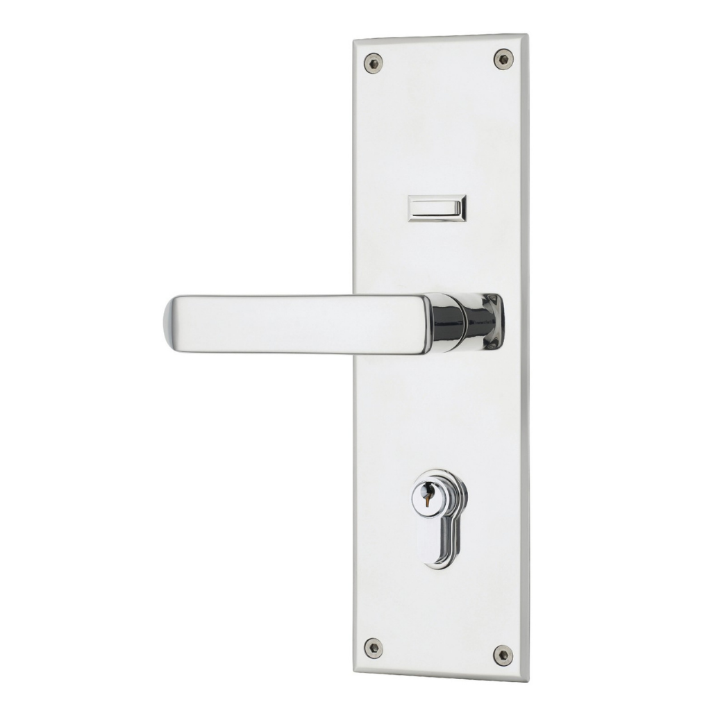 Gainsborough Trilock Eclipse Allure Double Cylinder Entrance Lever Set in Polished Stainless Steel