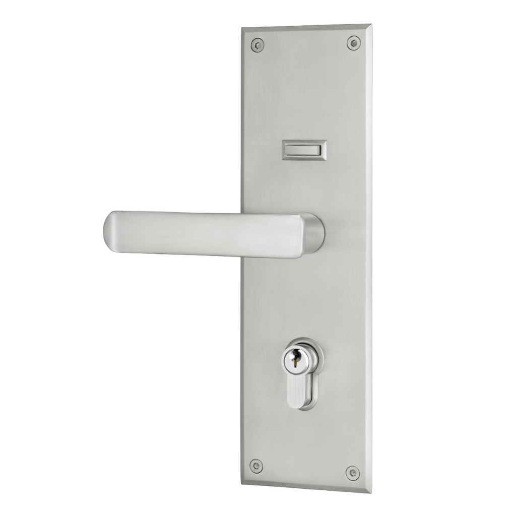 Gainsborough Trilock Eclipse Allure Double Cylinder Entrance Lever Set in Stainless Steel