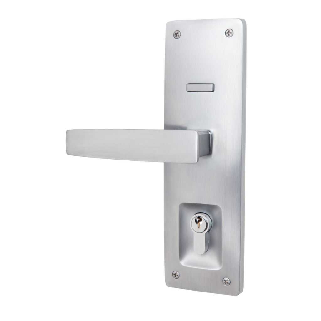Trilock Urban Aurora Double Cylinder Entrance Lever Set in Brushed Satin Chrome